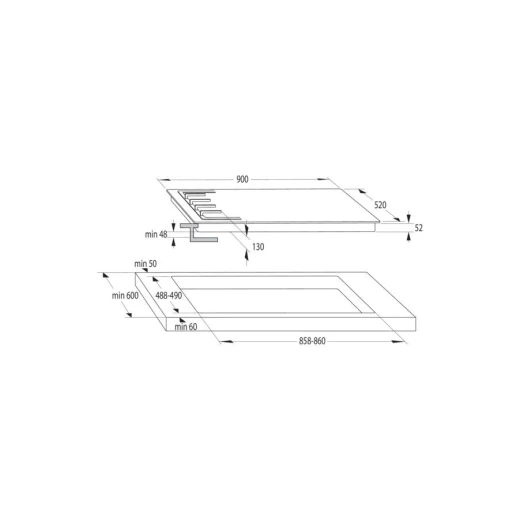 موقد غاز Gorenje 90 سم أسود مدمج - 5 شعلات للمطبخ. تصميم مدمج وأنيق يتيح الطهي بكفاءة عالية. أداء متميز مع شعلات قوية ومظهر عصري يناسب كل مطبخ. - جورينيه - Image 2