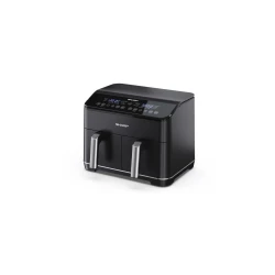 Sharp 8L Air Fryer – 2 Drawers – 12 Automatic Programs – Touch Buttons – Model KF-DF80RT-K3 – Practical and healthy design for cooking food quickly and efficiently while reducing oil use and preserving flavor
