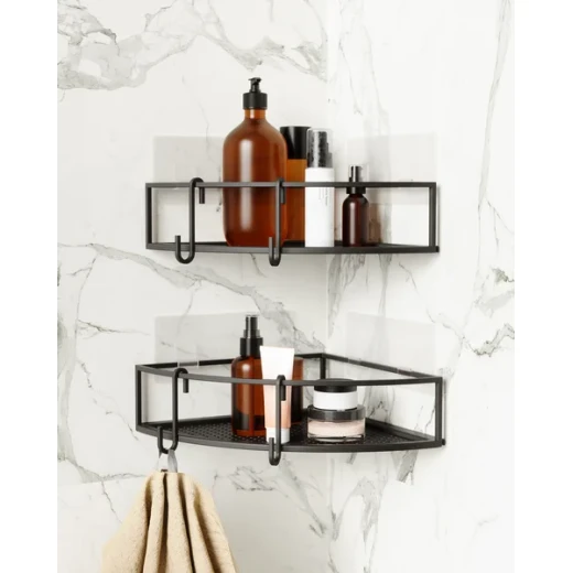 Umbra Corner Shelf Cubiko Black Set of 2 - Umbra - Image 3