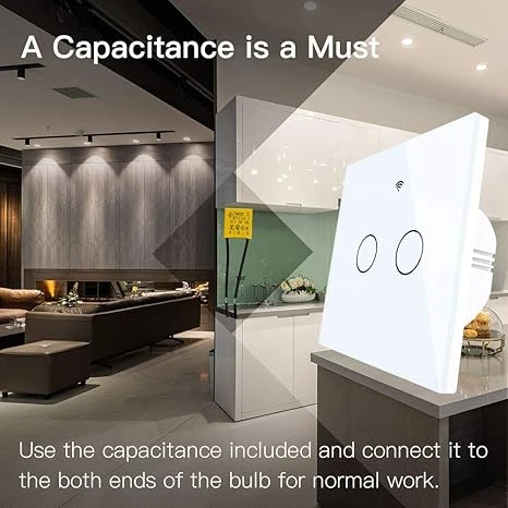 Moes WiFi Smart Touch Wall Switch No Neutral Wire Needed - MOES - Image 3