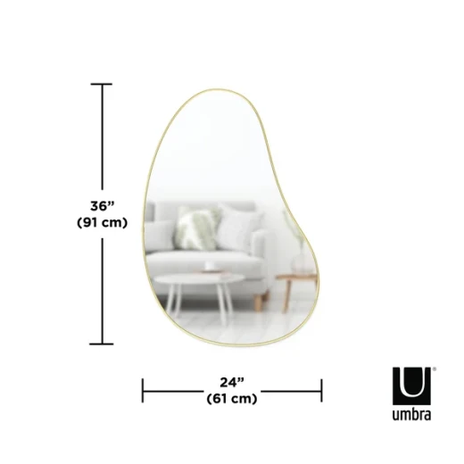 Umbra Wall Mirror HUBBA PEBBLE 24x36 Brass - Umbra - Image 4