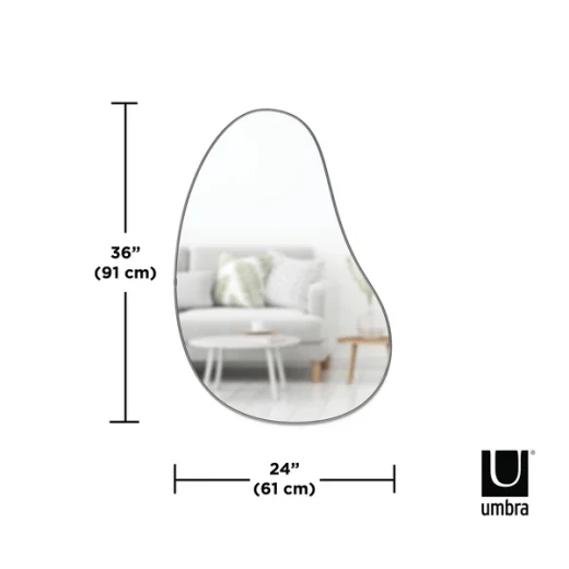 Umbra Wall Mirror HUBBA PEBBLE 24x36  Titanium - Umbra - Image 2