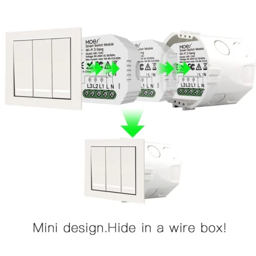 Moes Wifi Mini Quadruple  Smart Switch - MOES - Image 3