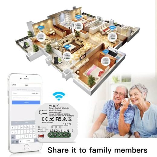 Moes Wifi Mini Quadruple  Smart Switch - MOES - Image 2