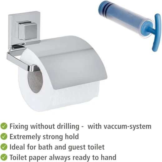 Wenko Toilet Paper Holder w Cover Turbo-Loc Quadro - Wenko - Image 2
