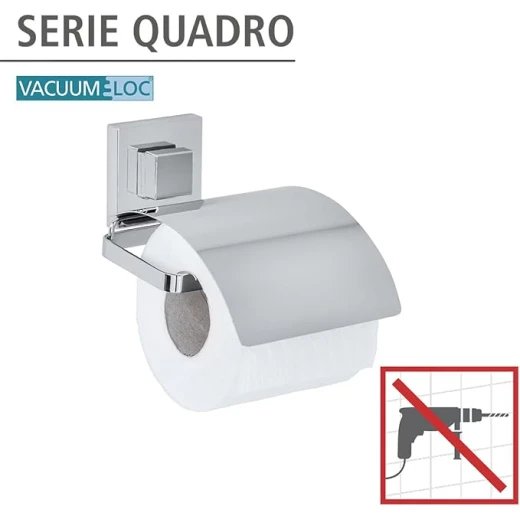 Wenko Toilet Paper Holder w Cover Turbo-Loc Quadro - Wenko - Image 3