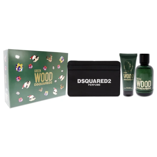 مجموعة هدايا دي سكويرد2 جرين وود للرجال مع جل الاستحمام وحامل البطاقات عطر خشبي - Dsquared2 - Image 2