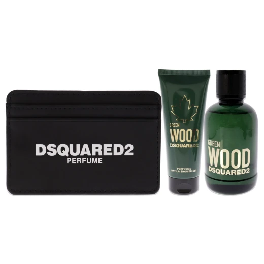 مجموعة هدايا دي سكويرد2 جرين وود للرجال مع جل الاستحمام وحامل البطاقات عطر خشبي - Dsquared2 - Image 3