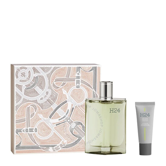 Hermes H24 Herbes Eau de Parfum Set for Men Luxury Grooming Gift Hydrating Moisturizer 100ml - Hermes