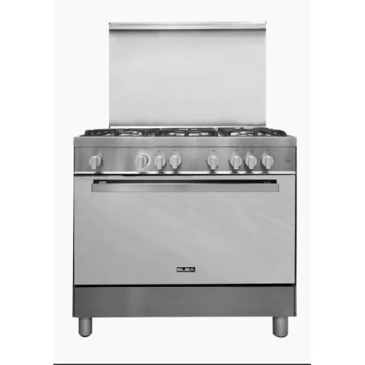 Elba Classic 90cm Gas Cooker with Wok Burner, Large 106 Litre Oven, and Stainless Steel Finish. Freestanding Range Cooker Ideal for Family Meals and Home Cooking. Elba Classic 90cm Gas Cooker with Wok Burner, Large 106 Litre Oven, and Stainless Steel Finish. Freestanding Range Cooker Ideal for Family Meals and Home Cooking.