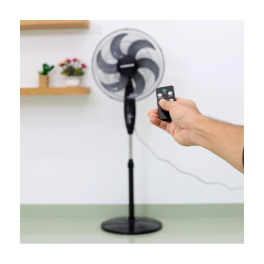 Olsenmark OMF1793 16 inch Classic Stand Fan - 3 Speed 6 Leaf Blade with Remote Control - olsenmark - Image 6