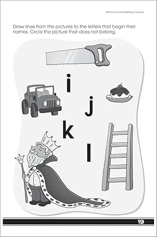 School Zone - Learn The Alphabet Workbook - Ages 4 to 6, Preschool, Kindergarten, Letter Sounds, Uppercase & Lowercase Letters, Tracing, and More (School Zone Little Get Ready!™ Book Series) - Image 2