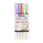 Bazic 5 Colors Dual-tip Creative Markers - Bazic
