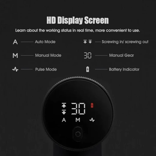 Xiaomi 12V Max Brushless Cordless Drill, 30nm Powerful Torque, 30-speed Precision Control, 3 Operating Modes, Smart Display, Gray - Xiaomi - Image 10