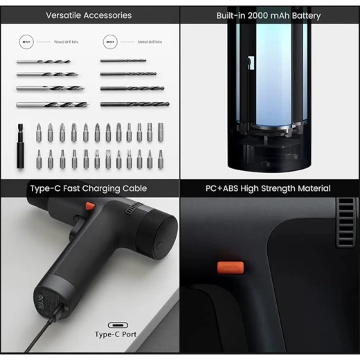 Xiaomi 12V Max Brushless Cordless Drill, 30nm Powerful Torque, 30-speed Precision Control, 3 Operating Modes, Smart Display, Gray - Xiaomi - Image 8