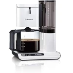 Bosch Styline TKA8011 Filter Coffee Maker, Aroma Sensor, 1.25 Litre Glass Jug, 10-15 Cups, Automatic Shut-off, Descaling System, Drip Proof, Adjustable Filter Holder, 1160 - BOSCH