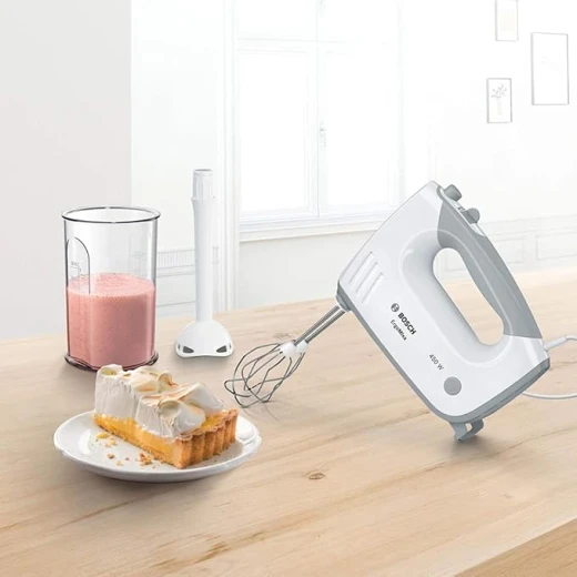 Bosch MFQ364V0 Ergomixx Hand Mixer, Vacuum System, 450 W, Vacuum Pump, Bags and Boxes, Mixing Stick, White [Energy Class B] - BOSCH - Image 3