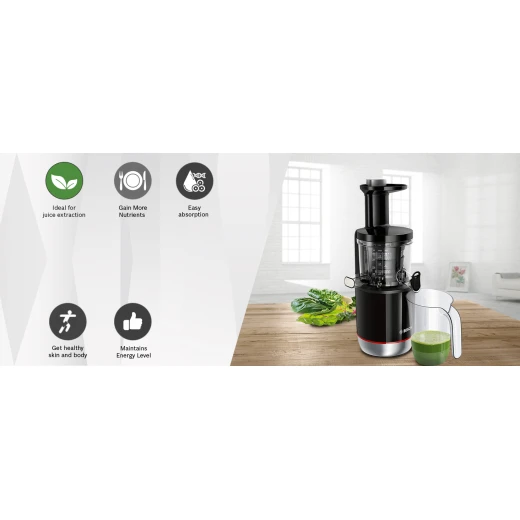 Bosch Lifestyle 1M 150-Watt Cold Press Slow Juicer (Black) - BOSCH - Image 4