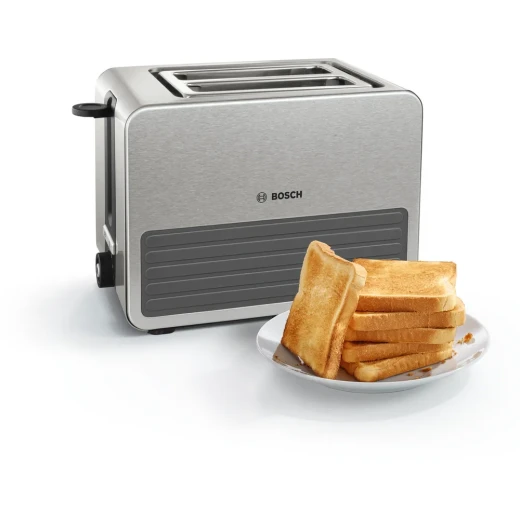 Bosch Compact Toaster, Defrosting/Crushing Function, 1050 W, Stainless Steel/Black & WMF Lono Sandwich Maker, for 2 Standard or XXL Toasts, 2-Level Height Adjustment, Matte Stainless Steel - BOSCH - Image 6