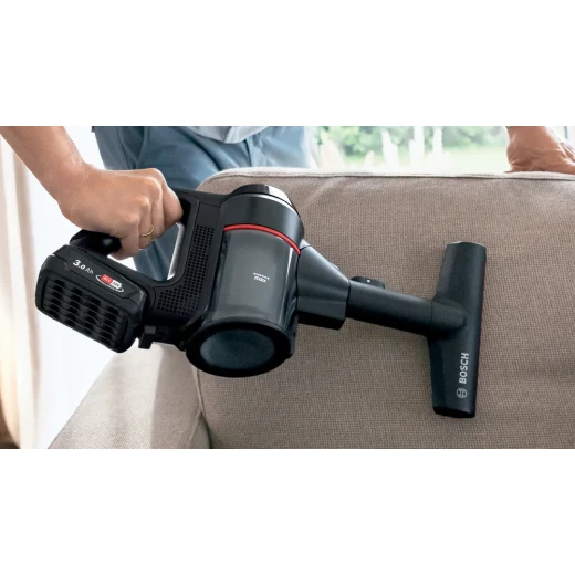 Bosch Unlimited 7 Rechargeable Vacuum Cleaner – Black, TurboSpin Motor, LED Brush, 2 Removable Batteries, 18V Power for ALL System, 10-Year Warranty - BOSCH - Image 8