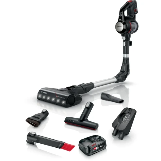 Bosch Unlimited 7 Rechargeable Vacuum Cleaner – Black, TurboSpin Motor, LED Brush, 2 Removable Batteries, 18V Power for ALL System, 10-Year Warranty Bosch Unlimited 7 Rechargeable Vacuum Cleaner – Black, TurboSpin Motor, LED Brush, 2 Removable Batteries, 18V Power for ALL System, 10-Year Warranty