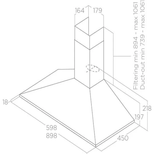 Elica Missy Bell (Ducted, 400 m³/h, Wall-Mounted, Halogen, Stainless Steel, 28 W) - Elica - Image 3