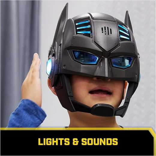 DC Comics, Armor-Up Batman Mask with Visor, 15+ Sounds & Phrases, Lights, Super Hero Costume, Kids Roleplay for Boys and Girls Ages 4+ - DC Superhero - Image 3