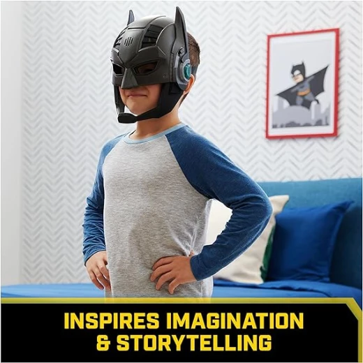 DC Comics, Armor-Up Batman Mask with Visor, 15+ Sounds & Phrases, Lights, Super Hero Costume, Kids Roleplay for Boys and Girls Ages 4+ - DC Superhero - Image 2