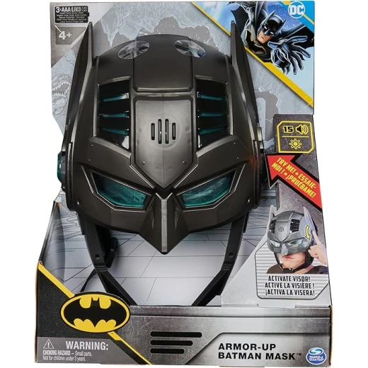 DC Comics, Armor-Up Batman Mask with Visor, 15+ Sounds & Phrases, Lights, Super Hero Costume, Kids Roleplay for Boys and Girls Ages 4+ - DC Superhero - Image 5