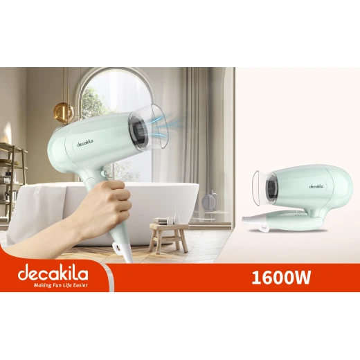 مجفف شعر كهربائي ديكاكيلا Kehs007w مع مقبض قابل للطي 1600 واط - ديكاكيلا - Image 2