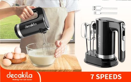 Decakila Cordless Hand Mixer 7 Speeds KMMX006B - Decakila - Image 2