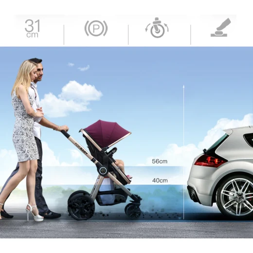 for baby Luxury 3 in 1 High Arm Stroller - Image 3