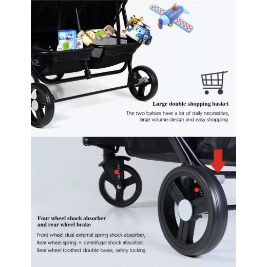 seebaby light weight twin stroller - Image 3