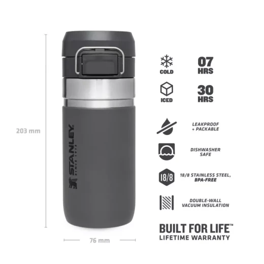 Stanley The Quick-Flip Water Bottle .47L / 16oz Charcoal color - Stanley - Image 4