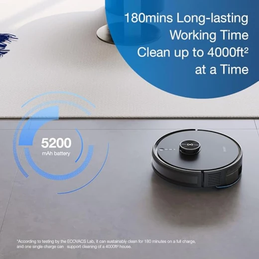 من ايكوفاس مكنسة كهربائية روبوتية Y1 PRO 2 في 1، إطلاق جديد في عام 2024، شفط قوي 6500 باسكال، بطارية 5200 مللي أمبير، تغطي مساحة تزيد عن 3500 قدم مربع بشحنة واحدة، تقنية ملاحة متقدمة ورسم خرائط حقيقي - ايكوفاكس - Image 7