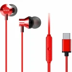 سماعات الأذن مع ميكروفون USB Type-C باللون أحمر من أيوا - ايوا