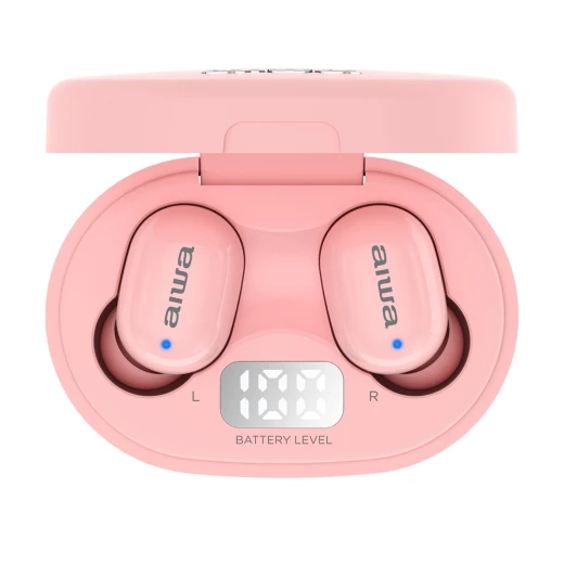 Aiwa Ebtw-150Bk True Wireless Earbuds pink Aiwa Ebtw-150Bk True Wireless Earbuds pink