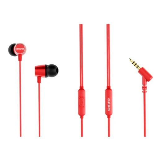 Aiwa In-Ear Wired Headphones Red Aiwa In-Ear Wired Headphones Red