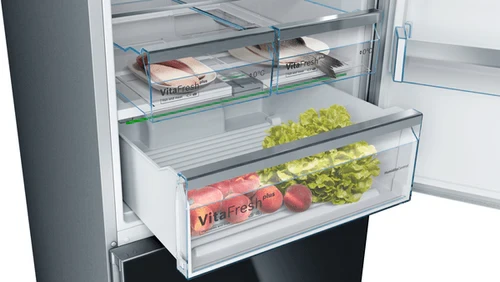 Refrigerator SIEMENS KG56NLT30U Bottom Mount Glass door 70cm 505lt Titanium - Image 3