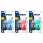 Bazic Single Blade Sharpener w/ Receptacle + Eraser (2/Pack) - Bazic