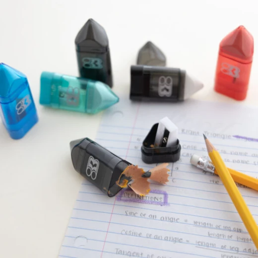Bazic Single Blade Sharpener w/ Receptacle + Eraser (2/Pack) - Bazic - Image 7