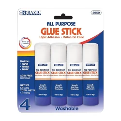 Bazic  Premium Glue Stick 8g/0.28 Oz.,White Glue Sticks, Multi-Purpose Acid Free, for Photos Paper Art Craft at School Home Office (4/Pack), 1-Pack