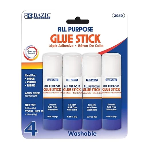 Bazic Premium Glue Stick 8g/0.28 Oz.,White Glue Sticks, Multi-Purpose Acid Free, for Photos Paper Art Craft at School Home Office (4/Pack), 1-Pack Bazic Premium Glue Stick 8g/0.28 Oz.,White Glue Sticks, Multi-Purpose Acid Free, for Photos Paper Art Craft at School Home Office (4/Pack), 1-Pack