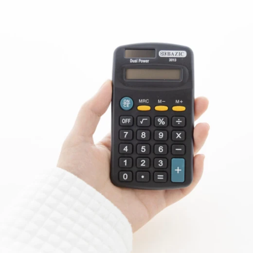 Bazic Pocket Size Calculator 8-Digit Dual Power – Black - Bazic - Image 5