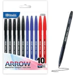 Bazic Arrow Ballpoint Pens, 1.0 mm Medium Point Black Color Stick Pen, Smooth Writing for Office School Teacher, 10 Count, 1-Pack  Assorted - Bazic