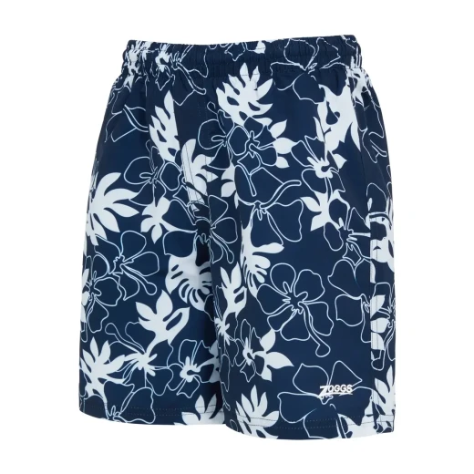Zoggs Boys' 15 Inch Swim Trunks Lightweight Water Shorts Elastic Waistband for Active Kids
