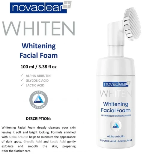 Novaclear Whiten whitening Facial Foam 100ml - Novaclear - Image 3