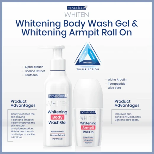 Novaclear Whitening Body Care Set for Armpit & Body Wash 250ml Skin Brightening - Novaclear - Image 2
