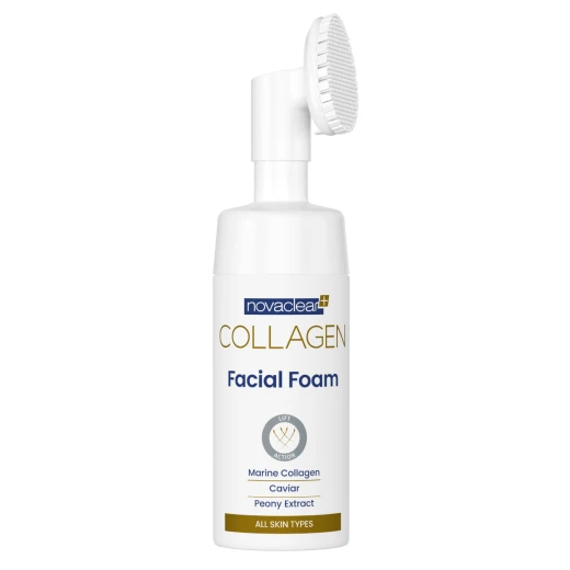 Novaclear Collagen Facial Foam 100 ml for Anti Aging Cleansing with Silicone Brush Improves Skin Firmness and Radiance - Novaclear - Image 2
