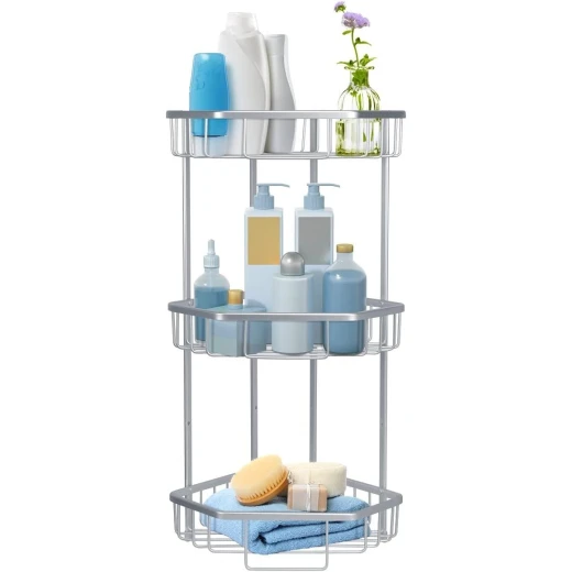 ARMN Space Aluminum 3-Shelf Corner Caddy - Silver - Armn - Image 2